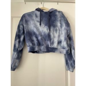 $ firm Blue Tie Dye Cropped Hoodie
